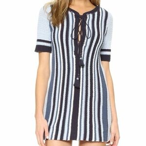 Free People Lollipop Short-Sleeve Lace-Up Sweater Dress - size small
